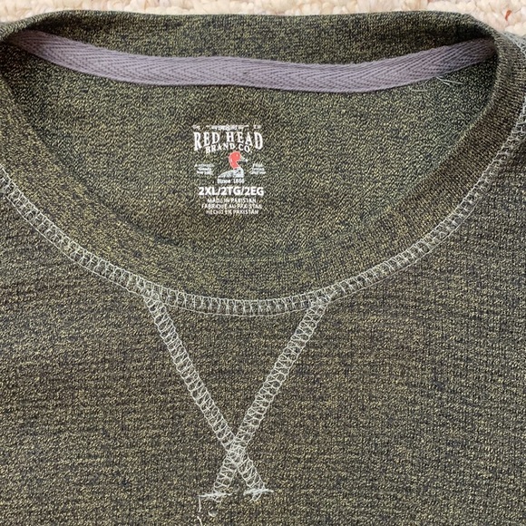 RedHead Long Sleeve Textured Shirt | Men’s 2XL | Forest Green - Picture 3 of 9